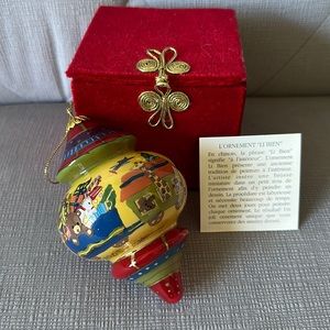2005 Collectible Li Bien hand painted Baby Christmas Ornament / Gift Box